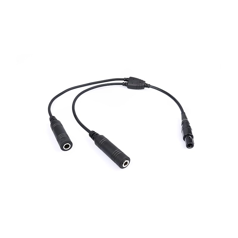 Wirenest Aviation Dual Plug (GA) to LEMO 6-Pin Adapter ? Converts General Aviation Headsets for LEMO-Equipped Aircraft ? Durable, Reliable Audio Connection