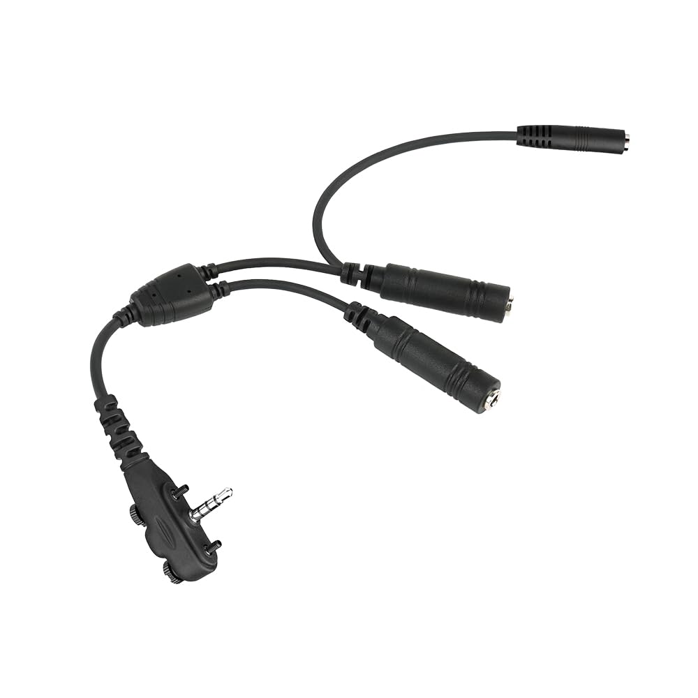 Wirenest Aviation Dual Plug Headset Adapter with External PTT for Yaesu FTA-250 / FTA-450 / FTA-550 / FTA-750 ? Essential Backup & Seamless Connection