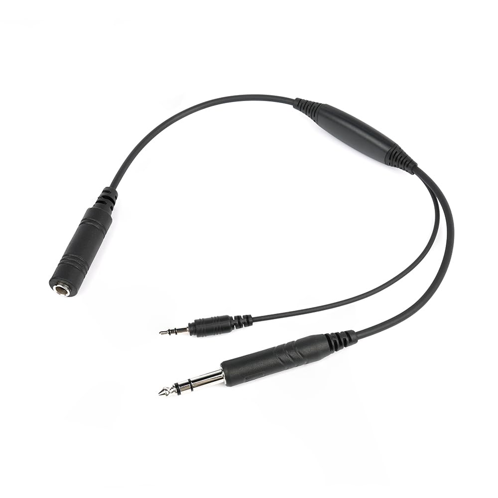 Wirenest Aviation Headset Audio Recording 3.5mm Adapter ? Inline Pilot Audio Recorder Cable for GA Headset (PJ-068), Record Cockpit & ATC Audio to Camera or External Recorder