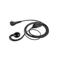 Wirenest C-Shape Ear Hook Earpiece with in-Line PTT Microphone and One-Wire Configuration Compatible with Motorola Two-Way Radios, Security, and Surveillance