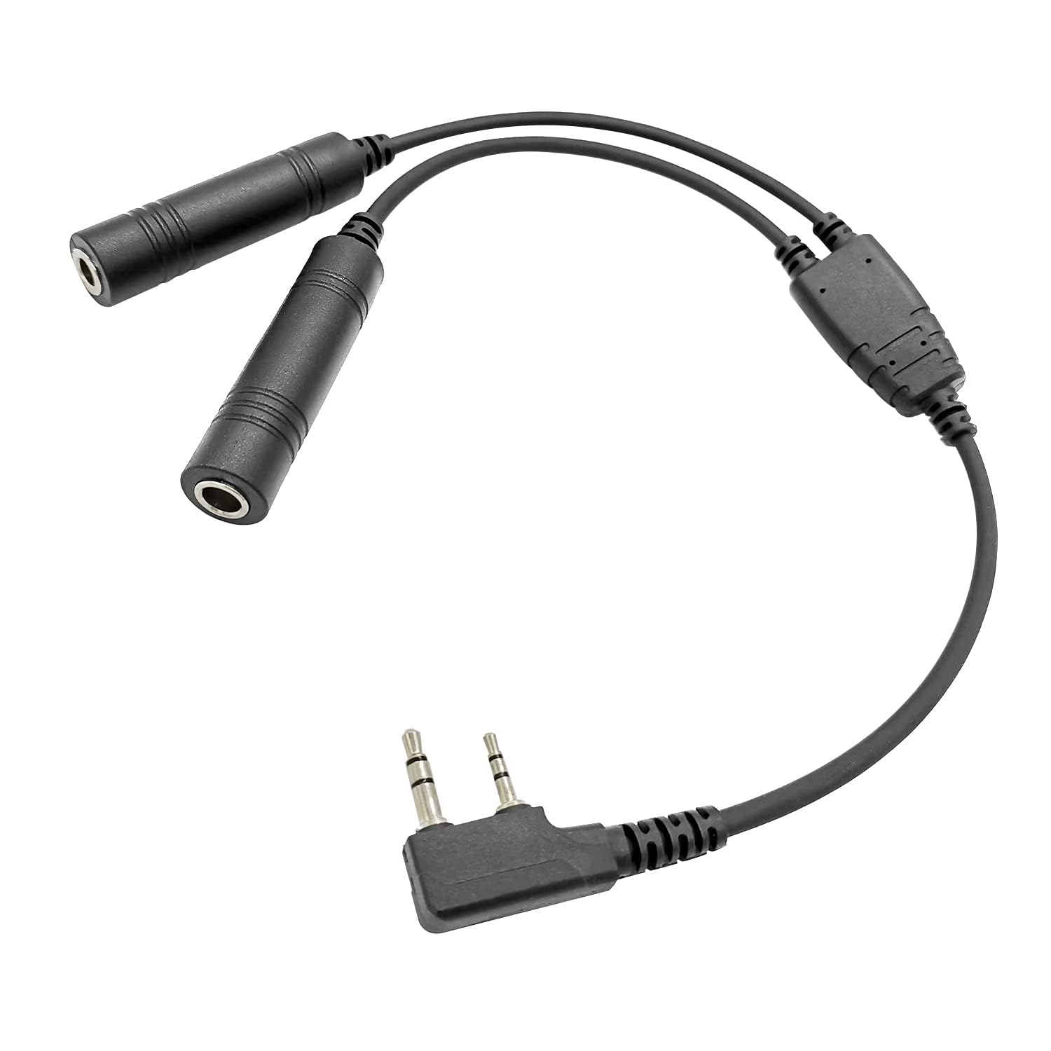 General Aviation Headset Adapter to Kenwood K1 Plug | Dual GA Plugs compatible with Kenwood K1/Baofeng Connector for Handheld Radios | Durable & Reliable Aviation Adapter for Backup Communication