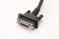 Angled view of the GM MDI2 cable 26-pin female connector and retaining screws