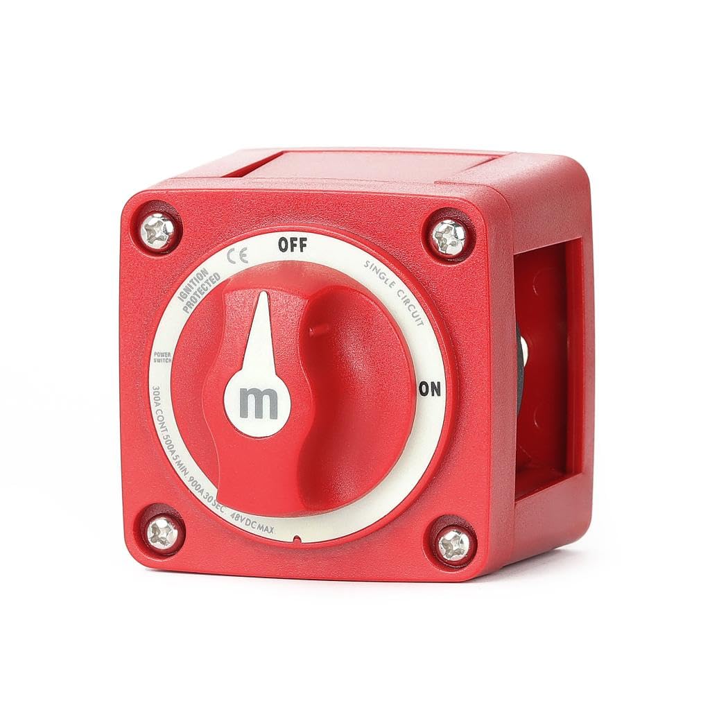 Wirenest? Heavy-Duty Battery Disconnect Switch ? 6006 Style On/Off Power Cut-Off for 12V?48V Marine, RV, Boat, Car, Truck ? Multi-Mount Design with 300A Continuous Rating