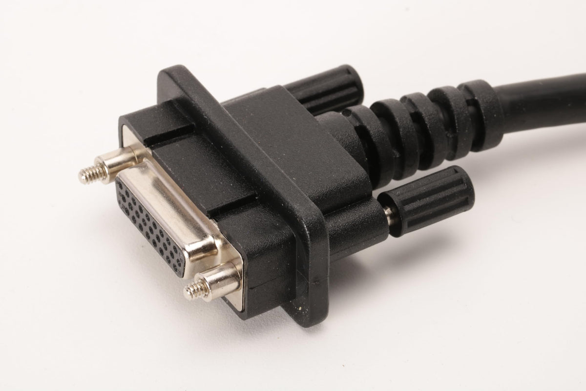 Side view of the MDI2 cable connector housing and strain relief