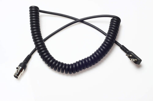 Wirenest 2-pin to 5-pin Mini XLR Coiled Headset Cable for Kenwood, Baofeng Two Way Handheld Radios