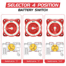 Wirenest 4 Position Marine RV Manual 2 Battery Selector Switch