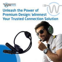 Wirenest GA Twin Plug to Airbus 5 Pin XLR Headset Adapter - Dual General Aviation PJ-055 (.206″) and PJ-068 (.25″) Jacks Connector - Compatible with Most Major Brand Pilot Headsets