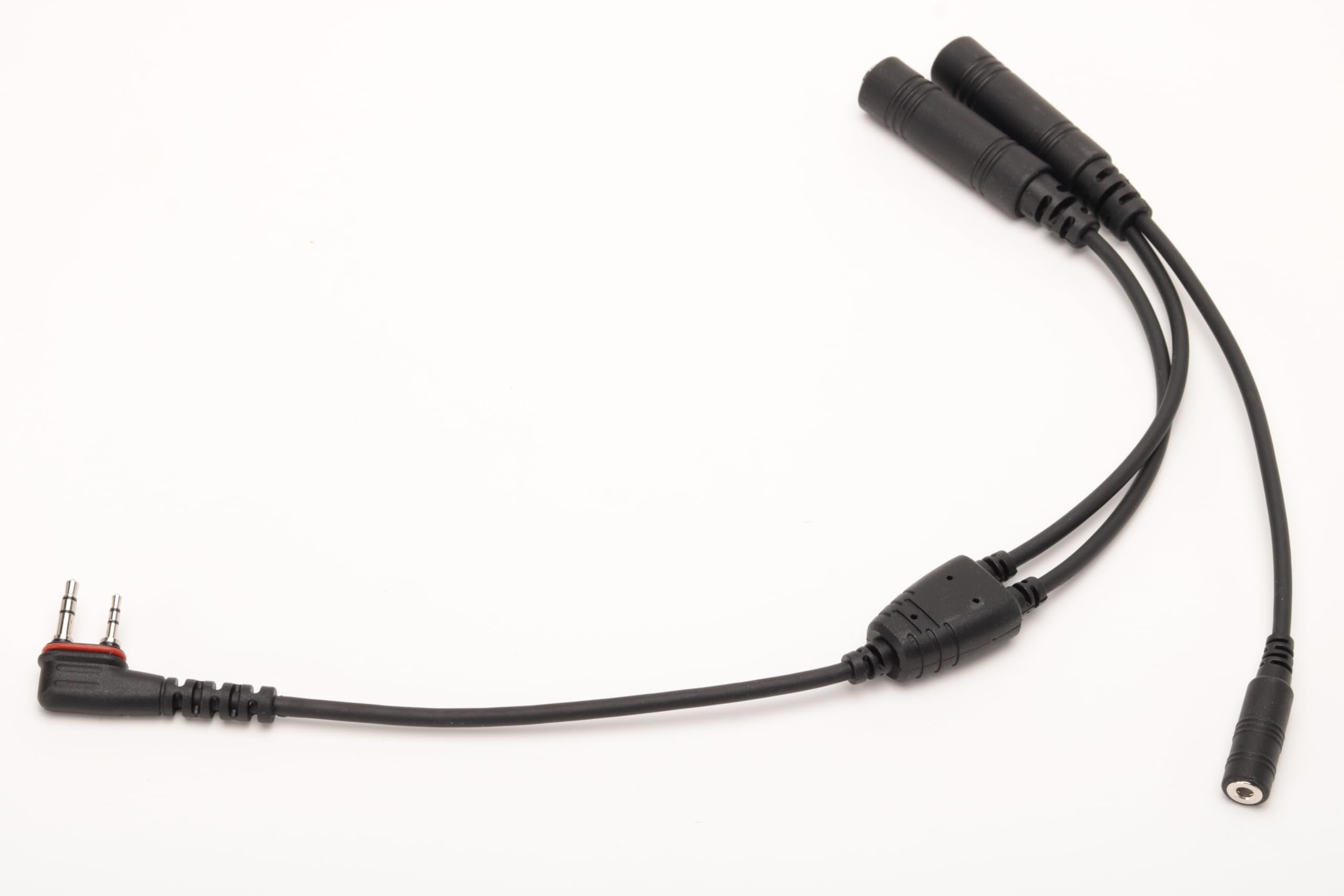 Wirenest® Aviation Headset Adapter Cable – Aftermarket Replacement for Icom OPC-2379 / OPC-499 – GA Dual-Plug Adapter with 3.5 mm PTT Jack & Rubber Seal for Icom IC-A3 A6 A14 A22 A24 A25 Radios