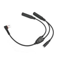 Wirenest® Aviation Headset Adapter Cable – Aftermarket Replacement for Icom OPC-2379 / OPC-499 – GA Dual-Plug Adapter with 3.5 mm PTT Jack & Rubber Seal for Icom IC-A3 A6 A14 A22 A24 A25 Radios