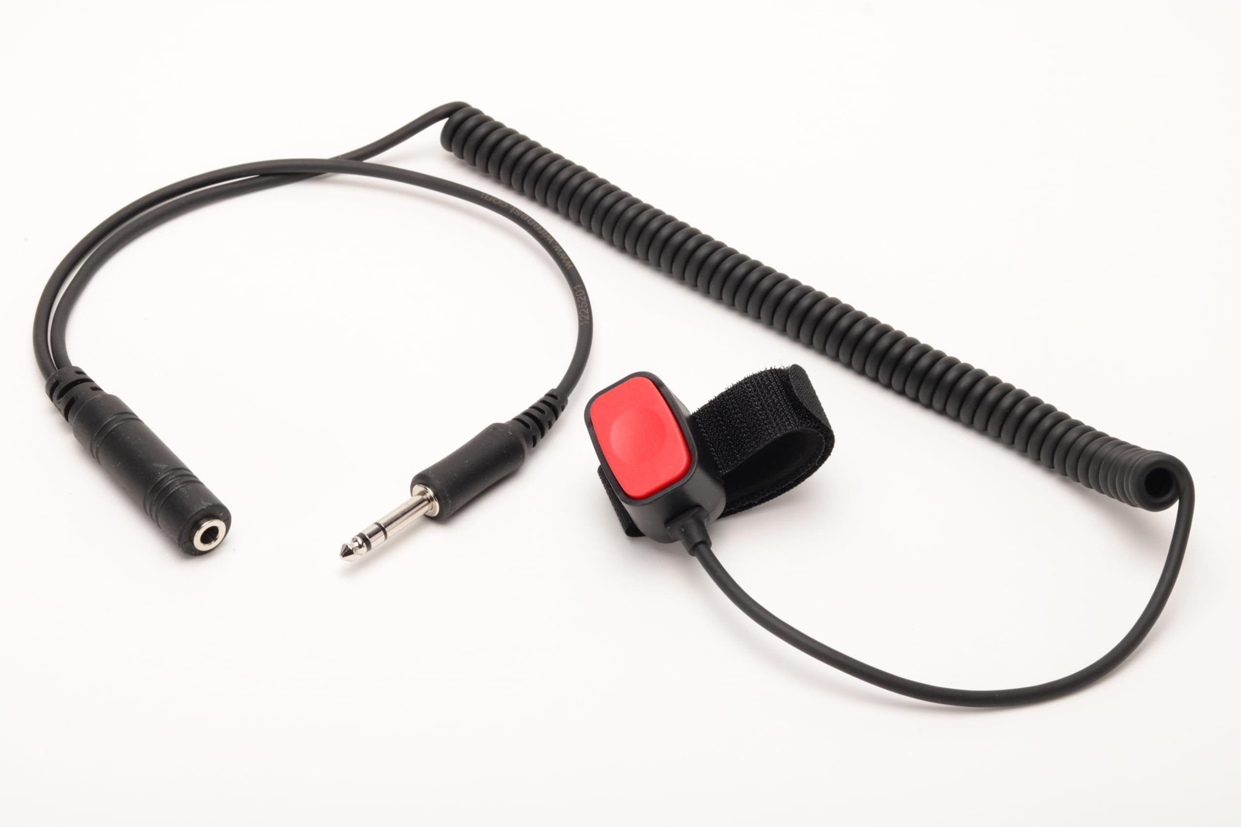 Wirenest® Aviation PTT Button with Velcro Strap – Inline Push-to-Talk Switch with 5.2 mm PJ Plug and Jack – for GA Headsets, Intercoms, and Handheld Transceivers