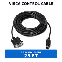 Wirenest VISCA DB9 female to 8-pin male control cable — length 25 ft
