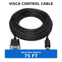 Wirenest VISCA DB9 female to 8-pin male control cable — length 75 ft