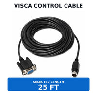 Wirenest VISCA DB9 female to 8-pin male control cable — length 25 ft